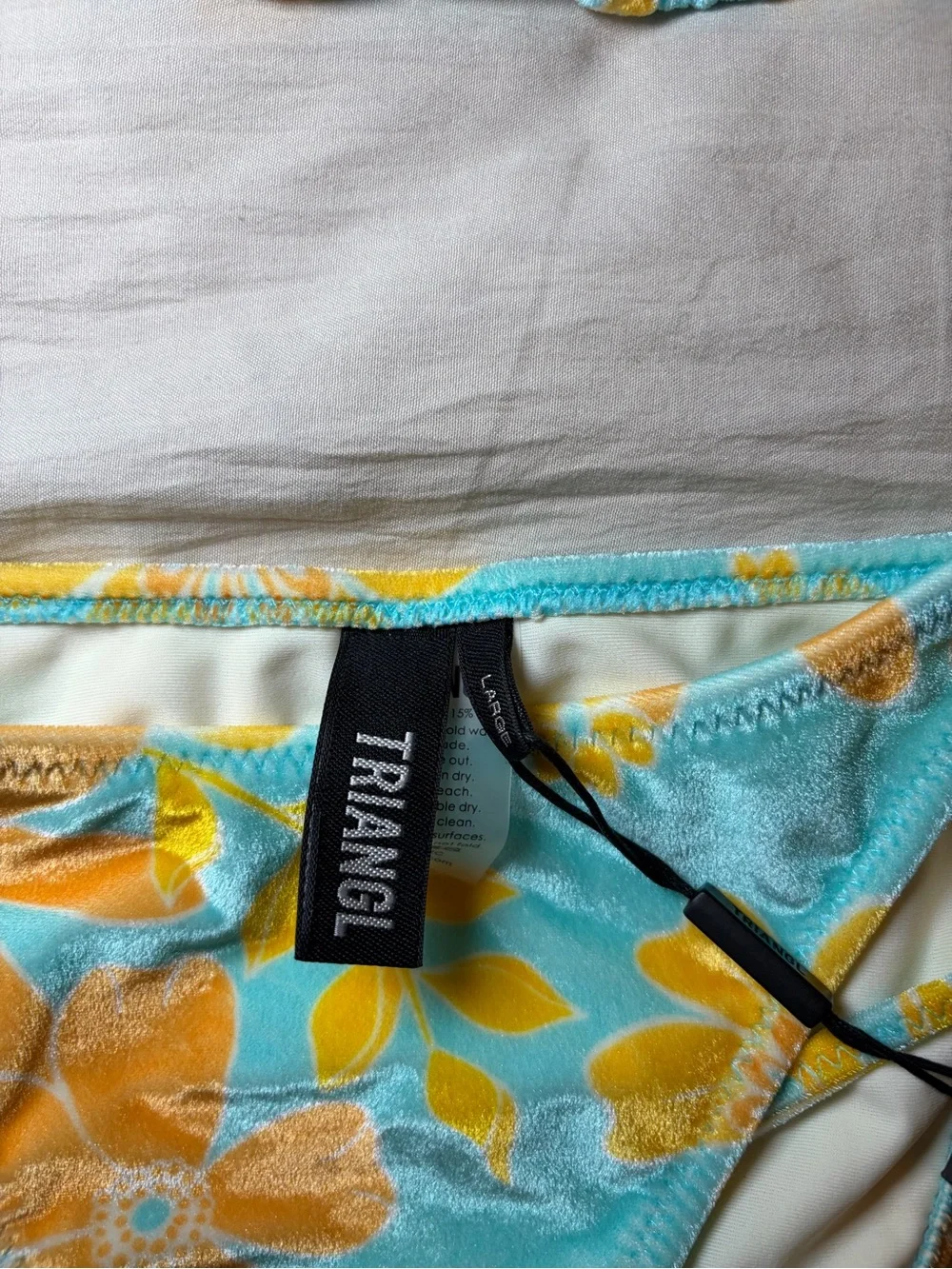 triangl swimwear Aqua & Yellow Floral Velvet Bikini Bottom